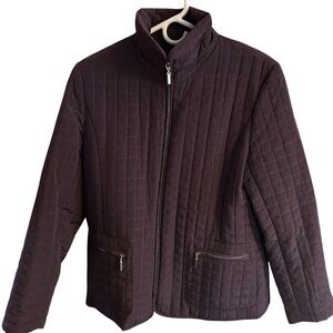 NWOT George Quilted Puffer Jacket Medium Brown